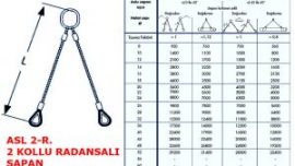 Çift Bacaklı Gözlü Radansalı Çelik Halat Sapanı