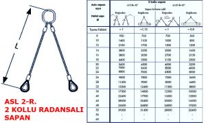 Çift Kollu Gözlü Radansalı Çelik Sapan