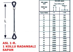 Tek Kollu Gözlü Radansalı Çelik Sapan